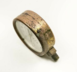 Vintage Globe Automatic Sprinkler Co.  Brass Water Pressure Gauge USG FYR - FYTER 4