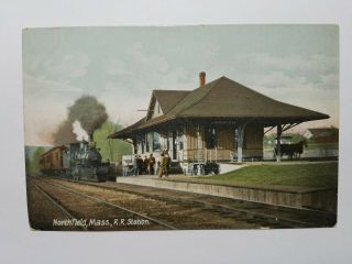 Vintage Railroad Station Northfield Massachusetts Mass Ma Postcard Nr