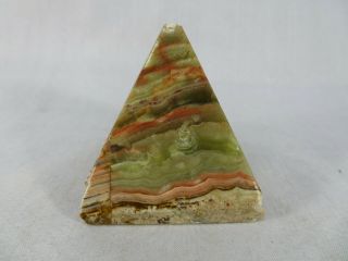 Vintage Green Onyx Marble Pyramid Shape Paperweight Small Home Decor 2 " X2 "