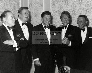 Bob Hope John Wayne Ronald Reagan Dean Martin & Frank Sinatra 8x10 Photo (cc889)