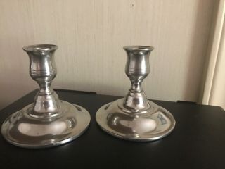 Heavy Kirk Stieff Pewter Candlesticks Candle Holders P113 - 30 3 1/2 "