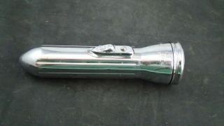 - Mid Century Deco Vintage Ray - O - Vac Chrome Bullet 2 " D " Cell Flashlight