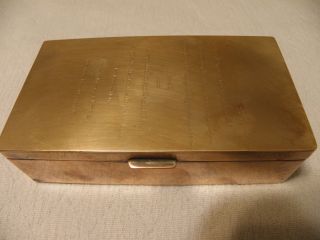 Vintage Copper Reverse Engraved Wedding Invitation Trinket Box,