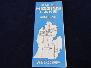 Vintage 1993 Map Of Higgins Lake Michigan