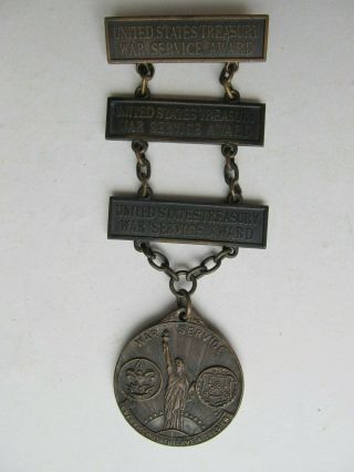 Boy Scout Liberty Loan Medal With 3 Bars 1917,  18,  19