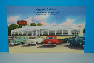 (m286) Vintage Color Postcard,  Edgewood Diner,  Edgewood,  Maryland