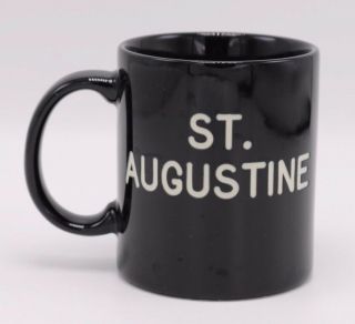 Vtg Anchor Hocking St.  Augustine Florida Souvenir Black Coffee Mug Cup Japan