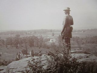 c1890 W.  H.  Tipton Cabinet Photo - Little Round Top - Warren Statue,  Gettysburg 2