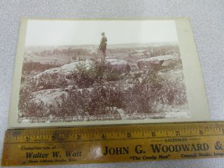 c1890 W.  H.  Tipton Cabinet Photo - Little Round Top - Warren Statue,  Gettysburg 8