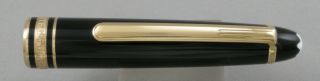 Montblanc Meisterstuck 144 Classique Fountain Pen Black & Gold Cap - Cap