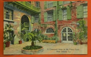 Orleans,  La/ Another View Of A Courtyard Scene In The Vieux Carre/linen Pc