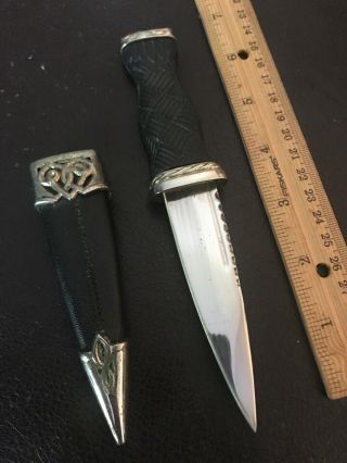 Antique Unmarked Custom Sgian Dubh Scottish Boot Knife Dagger Mirror Polished