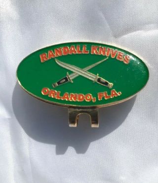 Randall Made Knives - Randall Knives Logo Goldtone Metal Enamel Money Clip Rare
