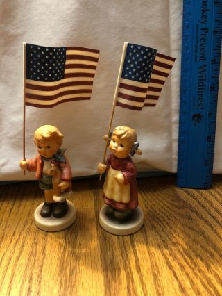 Goebel Hummel Figurines Boy And Girl With Flag