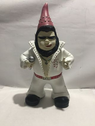 Rare Elvis Presley Yard Garden Gnome Figurine 13” Tall White Outfit Finger Point