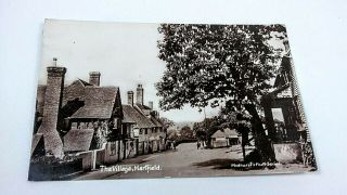 Rppc Uk The Village Hartfield Some People On Street Note Says No Lights At Night