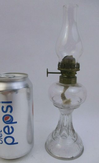 Antique Rare " The Little Favorite " Miniature Oil Lamp Glass - 8.  5 " Tall (76j2)
