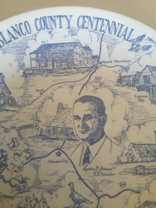 President Lyndon B.  Johnson Blanco County Texas Centennial Collectors Plate 2
