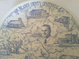 President Lyndon B.  Johnson Blanco County Texas Centennial Collectors Plate 3