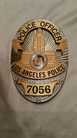 Obsolete Full Size Lapd.  Los Angeles Police Pin Shield (hallmarked)
