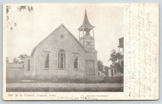 Coggon Iowa Methodist Episcopal Me Church Bell Tower House Palace Pharmacy 1907
