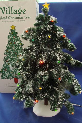 Dept 56 Village Lighted Christmas Tree 52690 In