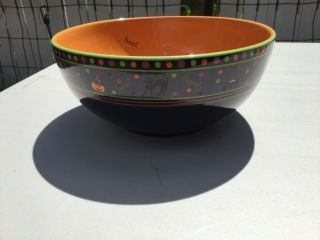 Longaberger Ceramic Halloween Bowl 10”x4.  5”