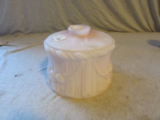 Vtg Lamp Globe Shade 2 1/4 Fitter 5 3/4 " Tall 7 1/4 " Opening Pink Cased Embossed