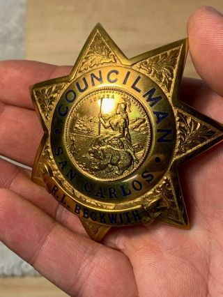 Vintage San Carlos Cal,  Councilman Badge 5