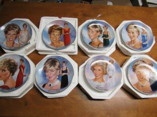 Princess Lady Diana: A Woman Of Style Bradford Exchange Set Of 8 James Griffin