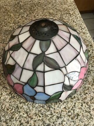 Vintage Tiffany Style Stained Glass Lamp Shade (only) Multicolor