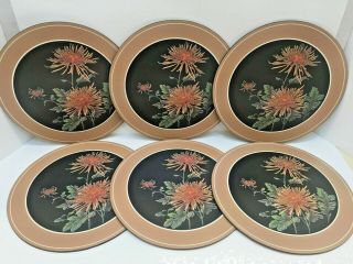 6 Pimpernel England Round Coasters Place Mats 10 " Diameters Flowers