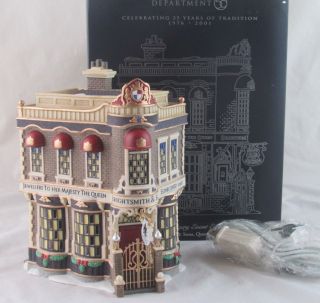 Dept 56 Dickens Brightsmith & Sons,  Queens Jewellers With Light Cord