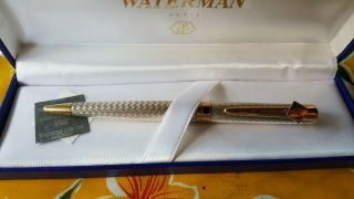 Elegant Waterman L`etalon Sterling Silver & Gold Ballpoint Pen France Fiserv