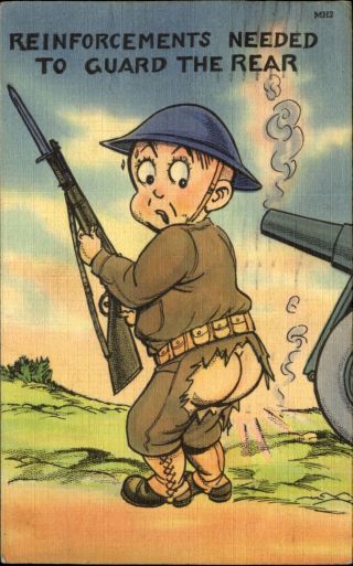 Wwii Comic Bare Butt Soldier Boy To Fort Belvoir From Dorp Staten Island Ny