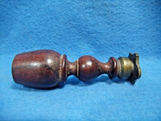 Antique 19th Century Brass & Wood Nobility Wings Shield Wax Seal Stamp 4