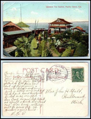 California Postcard 1908 Pacific Grove,  Japanese Tea Garden M10
