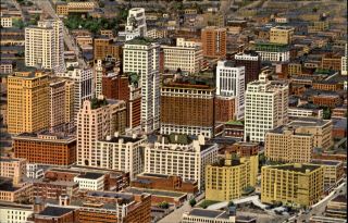 Dallas Texas Tx Aerial View Of Downtown 1940s