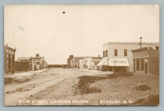 Main Street Stanley North Dakota Rppc Mountrail County Nd Rare Antique Photo 