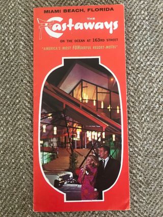 Vintage 1960’s Brochure Miami,  Florida - The Castaways” Resort Motel