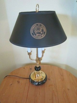 Bouillotte Brass Table Lamp French Empire Style 3 Candle University Of Illinois