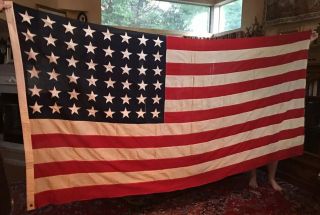 Vintage Embroidered 48 Star Us American Flag Valley Forge 5 