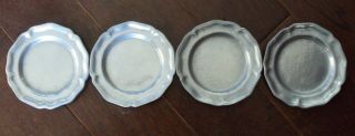 Set Of 4 Rwp Wilton Queen Anne Pewter Butter Pats