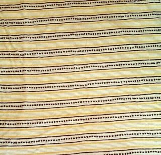 CHENILLE BEDSPREAD ANTIQUE VINTAGE YELLOW BROWN STRIPES 88X100 