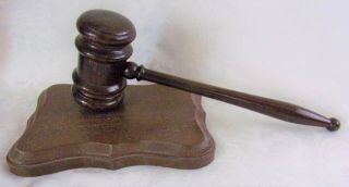 Vintage Lawyer Judge Wooden Gavel Hammer Sound Block 1950s