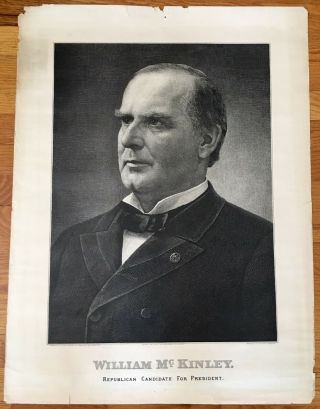1896 William Mckinley For President 22x29 Campaign Poster
