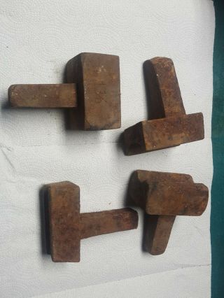 4 Antique Blacksmith Metalworking Anvil Hardies Swages