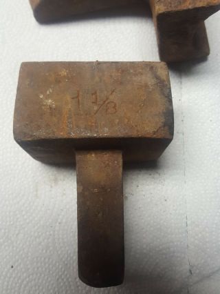 4 Antique Blacksmith Metalworking Anvil Hardies Swages 2
