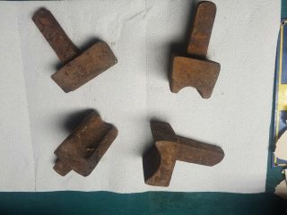 4 Antique Blacksmith Metalworking Anvil Hardies Swages 3