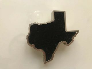 Vintage Silver Metal Office Accessory - State of Texas/ Houston Desk Paperweight 3